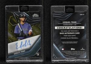 2023 Topps Chrome Black Gold Refractor /50 Ezequiel Tovar #CBA-ET Rookie Auto RC
