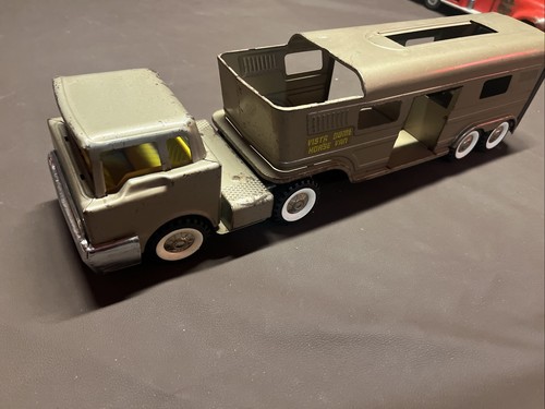 VINTAGE STRUCTO VISTA DOME HORSE VAN TRUCK & TRAILER - PRESSSTAHL