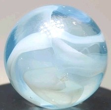 PELTIER GLASS CO. 'Clear Rainbo' .62" Vintage Marble