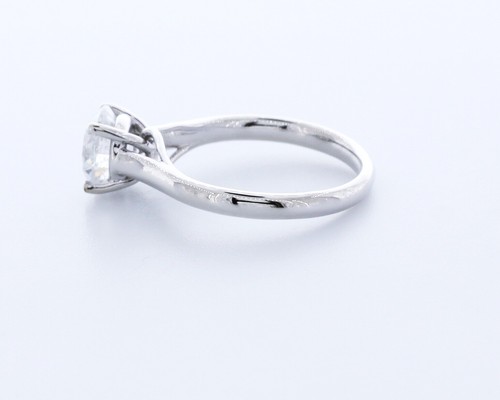 2.0 CT Lab-Created Diamond D/VS2 Round Cut 14K White Gold Classic Solitaire Ring - Picture 3 of 4