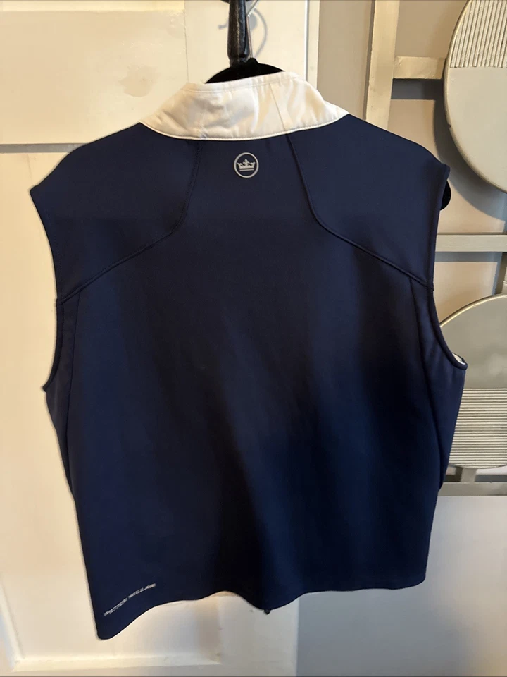 Chaleco Peter Millar Para Hombre Grande Blanco Azul Marino Hyperlight Fuse Golf Resistente al Agua Foto 3 de 4