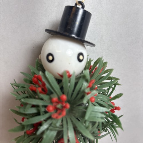 Pupazzo di neve agrifoglio plastica Napco vintage decorazioni natalizie - Foto 5 di 8