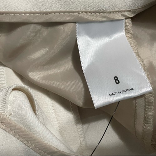 Pantaloncini eleganti Express Super High Rise panna beige plissettati con cintura taglia 8 sacchetto di carta - Foto 16 di 16