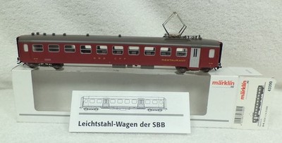Marklin 43390 SBB RESTAURANTrijtuig met dakstroomafnemer kortkoppelingen