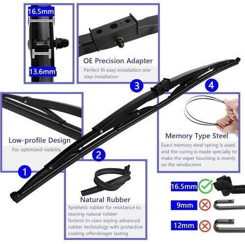 2Pcs 32" HD Windshield Saddle Mount Wiper Blade Set for Motorhome Rec RV/Bus w/ - Picture 16 of 16