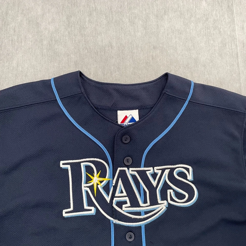 Tampa Bay Rays Jersey Youth 18/20 Blue Evan Longoria #3 MLB Baseball Boys Kids - Image 4 of 4