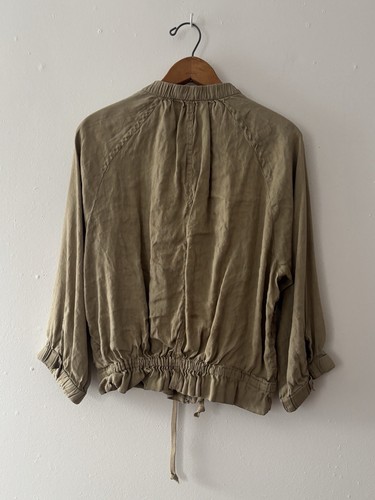 Isabel Marant Etoile Linen Cropped Bomber Style Zip Up Jacket Size 38 - Picture 11 of 19