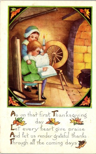 Cartolina del Ringraziamento ~ Elogia i bambini al fuso del camino ~ fatta da Whitney - Foto 1 di 3