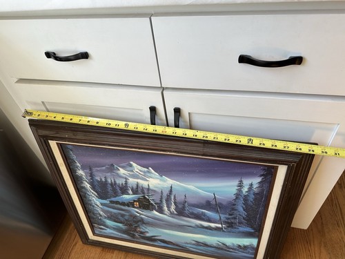 Vintage Lionel Dougy (1952-2008) Winter Cabin in the Woods Original Oil Painting - Picture 13 of 13