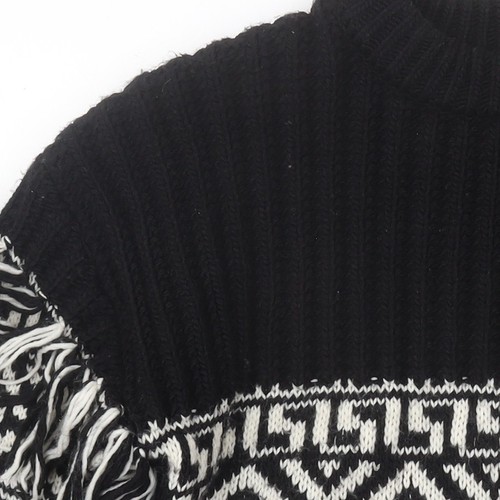 H&M Women's Black Geometric Pullover Jumper Size L - Picture 8 of 12