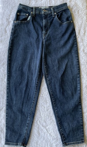 LEVI’S Silvertab Mom Jeans Women’s 28x27 Dark Wash Blue Tapered High Rise Denim - Picture 1 of 9