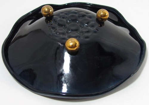 VTG Evans Avocado Green Enamel Footed Ashtray 5 3/4" Trinket Dish Evans Tray MCM - Picture 8 of 13