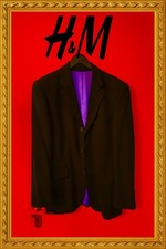 H&M Conwell Sakko Schwarz Gr. M (48). Viscose, lila Futter. Top!!!