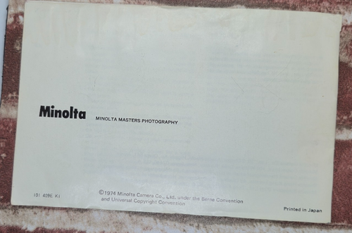 Minolta SR-T101 Original Instruction Manual 1974 - Picture 5 of 6