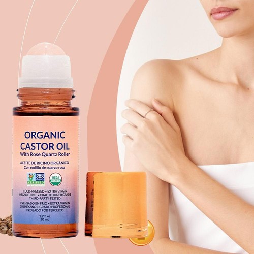 Organic Castor Oil Roll!On with Rose Quartz | 100% Pure for Skin 50ML S ale!; - Picture 4 of 11