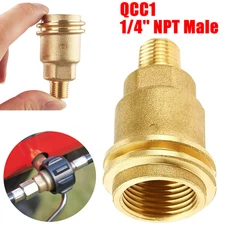 QCC1 Nut Propane Gas Fitting 1/4'' NPT Male Threaded Tank Adapter Quick Connect