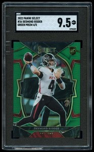 2022 Panini Select Concourse Green Prizm #36 Desmond Ridder /5 SGC 9.5 Rookie