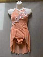 Weissman Girls dance costume dress Leotard Lyrical Modern Pink/peach Large Child