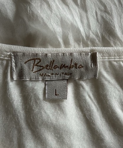 Blusa para mujer Bellambra 100 % seda blanca ganchillo detalle encaje forrada talla L - Imagen 8 de 10