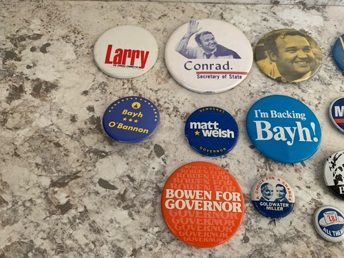16 botones políticos vintage Nixon LBJ Reagan Goldwater Indiana Governor - Imagen 3 de 4