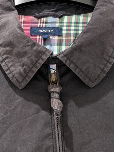 Gant Men’s Black Harrington Jacket The Windcheater Tartan Lining Size Large - Picture 3 of 13