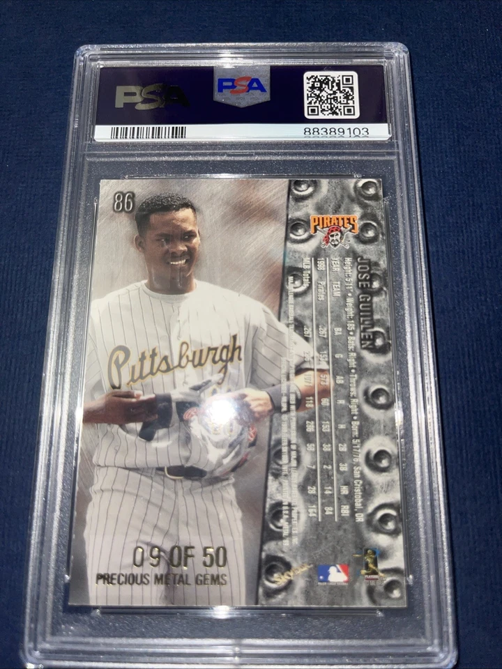 1999 JOSE GUILLEN Fleer Metal Universe Precious Metal Gems PMG #86 # /50 PSA 6 - Image 2 of 2