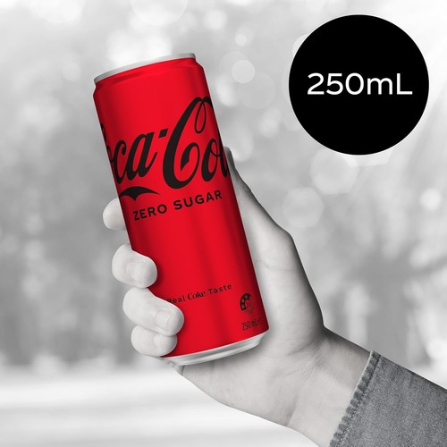 Zero Sugar Coca-cola Soft Drink Mini Can Multipack 6 X 250 Ml - Picture 7 of 11