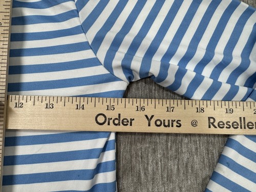 PRODOH Shirt Boys Small Blue White Striped Long Sleeve Atlantic Wahoo Swim - Picture 6 of 10