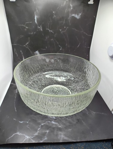 Jeanette Glass Finlandia Tree Bark Serving Bowl MCM Tapio Wirkkala 9.5” - Picture 2 of 9