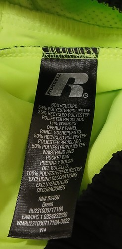 LOT of 2 Russell Level Up Shorts Neon Green Black Boy's Size Large 10-12 NWT - Picture 8 of 8