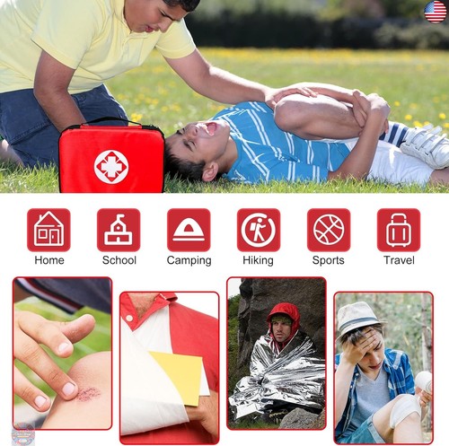Travel-First Aid-Kit Car-Home 300PCS Survival-Kit Outdoor-Adventure - Small - Picture 3 of 7