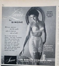 1956 Womens Lacies by Simone lace girdle strapless brassiere bra Vintage ad
