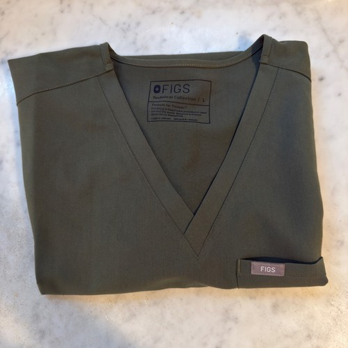 FIGS Technical Collection Olivgrünes Scrub Top Größe L Damen
