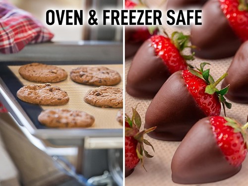 Zulay Kitchen 1-Pack Silicone Baking Mat Sheet - Reusable 1 Pack, Dark Gray - Picture 2 of 4