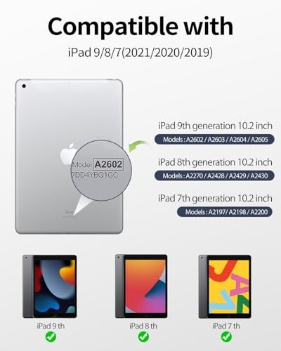 Keyboard Case for iPad 9th/8th/7th Generation 10.2 Inch (2021/2020/2019) Gray - Bild 3 von 7
