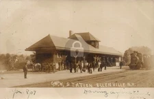 Ellenville NY O&W Railroad Depot Railway Train RPPC Photo Postcard COPY