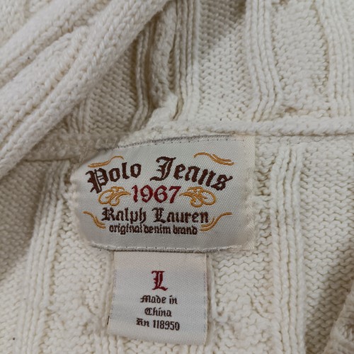 Vintage Y2K Polo Jeans Ralph Lauren Pullover Damen Large Zopfmuster Preppy - Bild 15 von 17