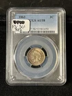 1863 indian head cent Pcgs Au58 + 1859 Cent