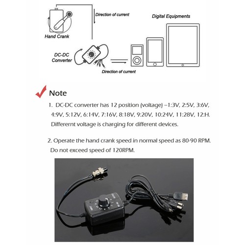 (Green)30W Hand Crank Generator Portable Manual Hand Crank Generator - Picture 3 of 24