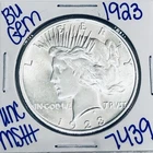 1923 BU UNCIRCULATED SILVER PEACE DOLLAR AUTHENTIC U.S. MINT FREE SHIPPING 7439