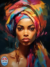SKRYUIE Paint by Numbers Kit for Adults Beginner African Woman, Acrylic Afric