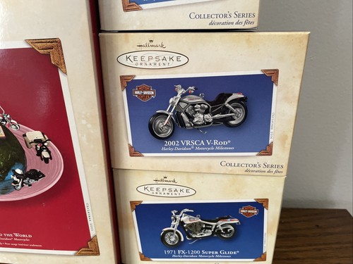 Lot of 15 - 6 Harley Davidson & 9 Hallmark Keepsake Ornaments w/ boxes - Picture 7 of 9