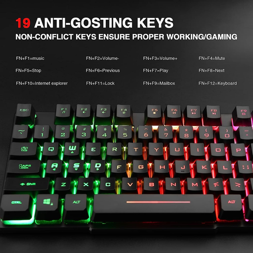RK100+ RGB Backlit USB Wired Mechanical Gaming and Office Keyboard - Picture 5 of 12