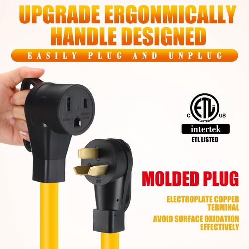 10FT 50Amp Welder Adapter Cord, NEMA 10-50P Male to 6-50R Female, 50Amp 3 Pro... - Picture 4 of 7