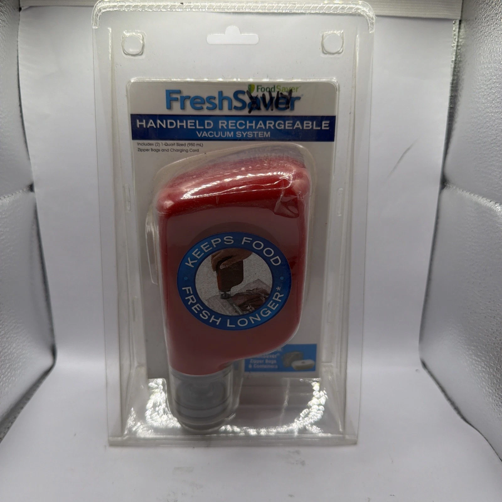 New - FoodSaver FreshSaver Red Handheld Rechargeable Vacuum Sealer System