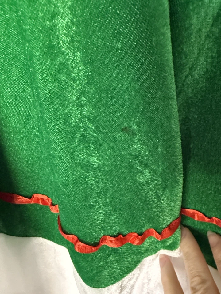 Девочек безымянный XL эльф платье Рождество бархат миссис Клаус праздничный костюм - Изображение 4 из 4