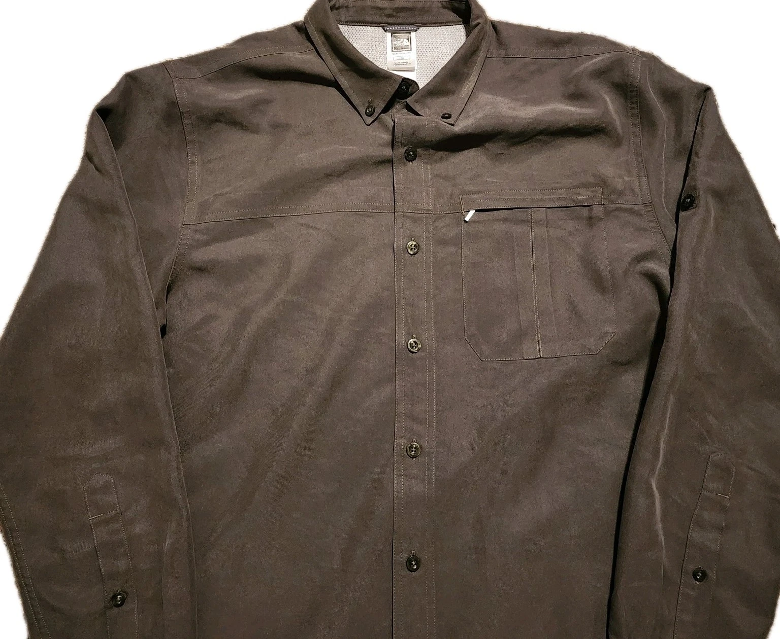The North Face Button Shirt Men's L Brown Mesh Lined Modal Outdoor Gorpcore