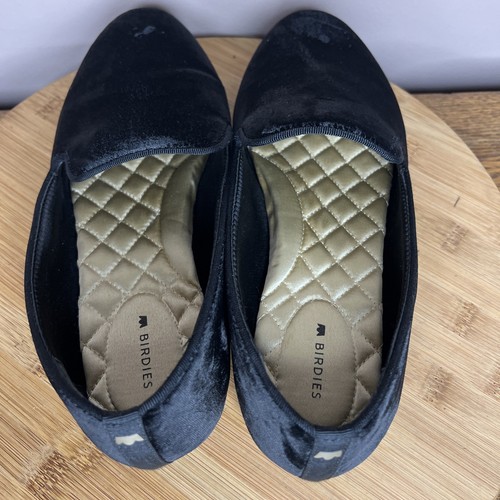 Birdies The Starling Slip On Flats Women's Size 8.5 Wide Black Velvet Loafers - Picture 5 of 11