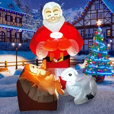 5FT Christmas Inflatables Nativity Scene 2025 NEW LED Outdoor Decoration