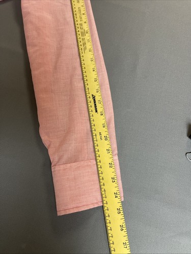 Vintage 1970s Thomaston Men’s Salmon Pink Dagger Collar Button Front Shirt L - Picture 10 of 11